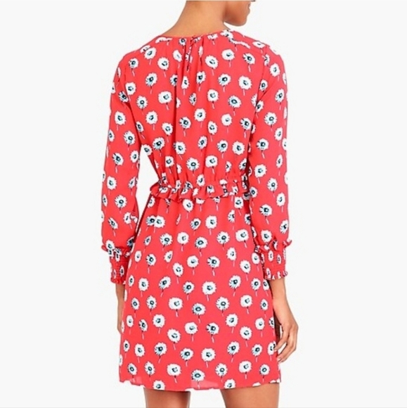 J. Crew Dresses Nwt J Crew Red Floral Printed Longsleeve Longfellow Dress Poshmark